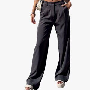 Dark Gray Wide Leg Trousers | M